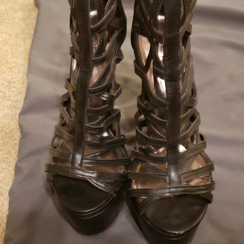 Bebe platform gladiator sandals